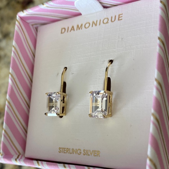 Diamonique Rhodium-plated sterling silver Earrings - Picture 4 of 4